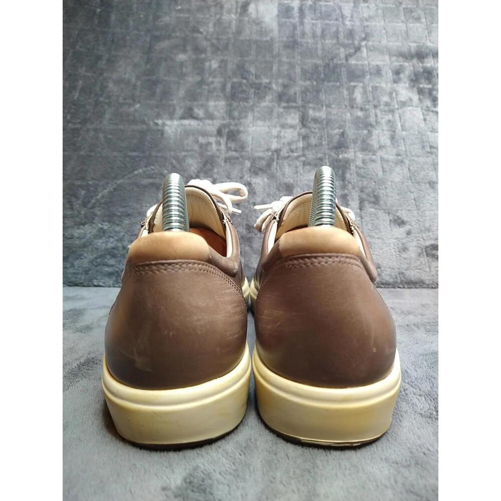 ECCO Woman's 7 Soft 7 Brown Weathered Leather Low Top Lace Up Sneakers Shoes - Picture 9 of 16